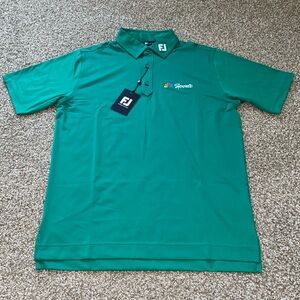 NWT FootJoy Solid Lisle Set-On Placket Forest Green NBC Sports Performance Golf